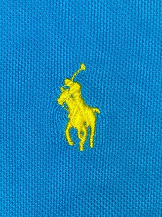 Polo T-Shirt Ralph Lauren Blu/Giallo (L) Donna