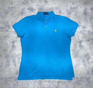 Polo T-Shirt Ralph Lauren Blu/Giallo (L) Donna