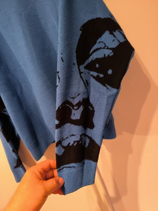 Jersey BoohooMAN azul estampado cara M