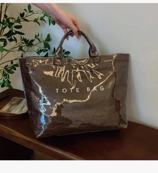 Bolso Tote Bag Negro y Plateado