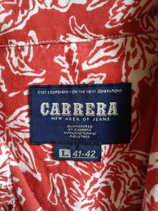 Camicia Carrera Uomo Cotone Fantasia Fiori Rossa T