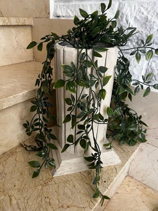 Macetero decorativo beige y verde