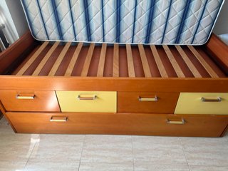 Cama nido doble de madera+ 4 cajones+ 2 colchones
