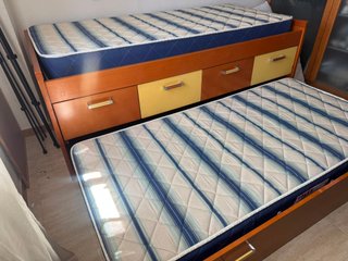 Cama nido doble de madera+ 4 cajones+ 2 colchones
