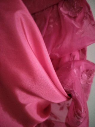 Vestido de fiesta, Vintage, fucsia, talla 36/38,