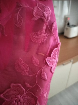 Vestido de fiesta, Vintage, fucsia, talla 36/38,