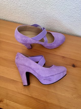 Pack x3 botines/botas/tacones lila/morado