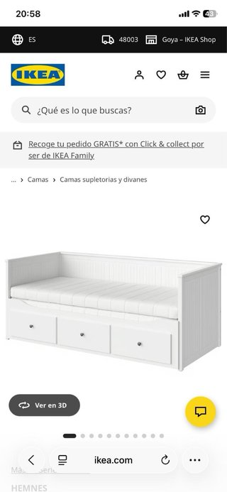 Sofá Cama Diván IKEA Hemnes y 2 colchones d regalo