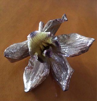 Soprammobile Orchidea Metallo Oro Argento