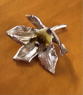 Soprammobile Orchidea Metallo Oro Argento