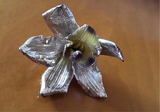 Soprammobile Orchidea Metallo Oro Argento