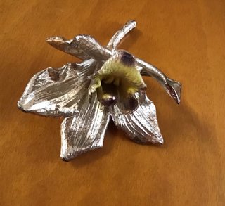 Soprammobile Orchidea Metallo Oro Argento