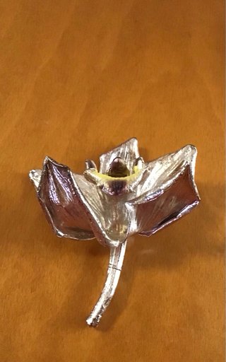Soprammobile Orchidea Metallo Oro Argento