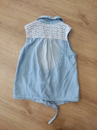 Camisa vaquera niña sin mangas
