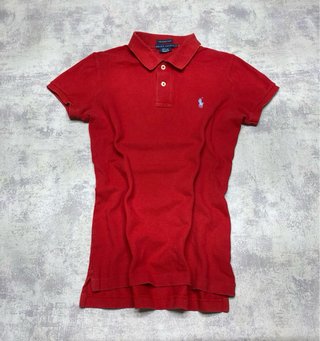 Polo T-Shirt Polo Ralph Lauren Rosso/Blu (M) Donna