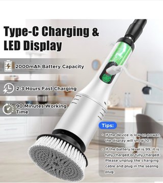 Cepillo Eléctrico Limpieza Giratorio + Accesorios