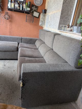 Sofá Chaiselongue Gris Tela. HOY 225€