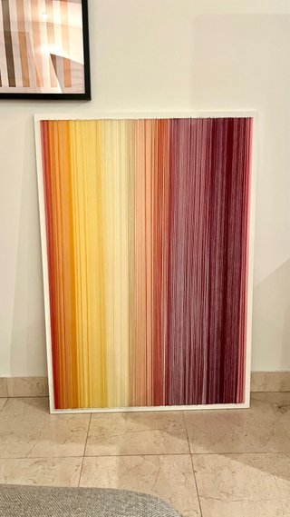 Cuadro 70x100cm base de madera. Técnica: hilos