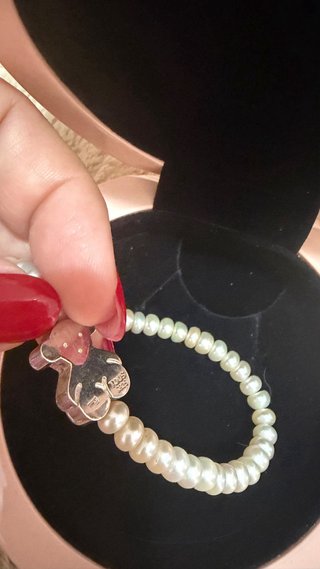 Pulsera perlas y oso plata TOUS
