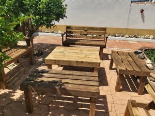 Conjunto Terraza Madera Reciclada