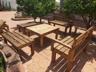 Conjunto Terraza Madera Reciclada