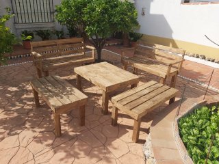 Conjunto Terraza Madera Reciclada