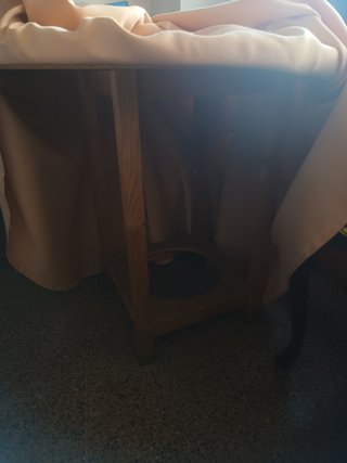 Mesa de camilla redonda cristal y tela