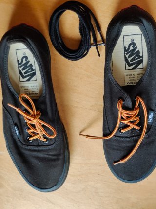 Zapatillas Vans Authentic negras cordones bicolor