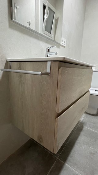 Mueble de baño madera y cerámica NUEVO