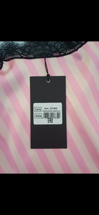 Camicia da notte Exes rosa a righe con pizzo