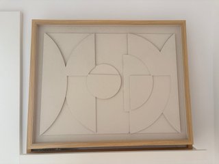 Cuadro moderno beige y blanco