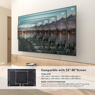 Soporte TV Pared BONTEC 32-85 VESA 600x400