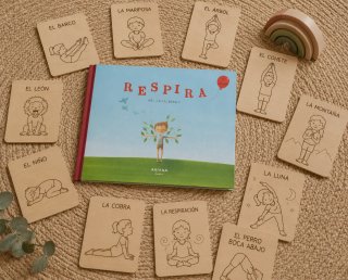Tarjetas Yoga inspiradas en el cuent Respira