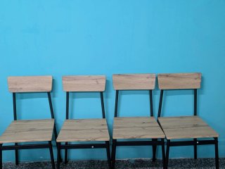 4 Sillas Comedor/Cocina Madera y Metal