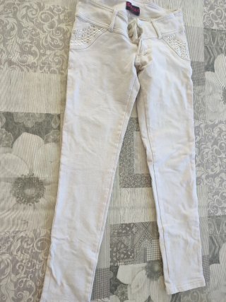 Pantalón pitillo blanco elástico