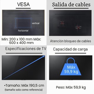 Soporte TV Techo Suptek 37-75 VESA 600x400