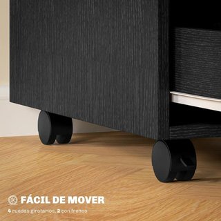 Cajonera de Oficina con Ruedas 3 Cajones Negro