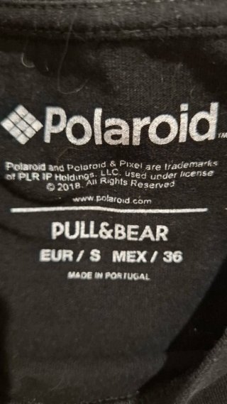Camiseta Polaroid Talla S Negra