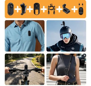 Action Cam 2K WiFi, Mini Bodycam Magnetica