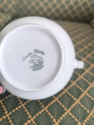 Azucarero Porcelana Santa Clara Vintage Dorado