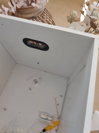 Banco baúl blanco de madera