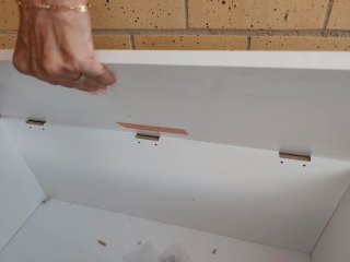 Banco baúl blanco de madera