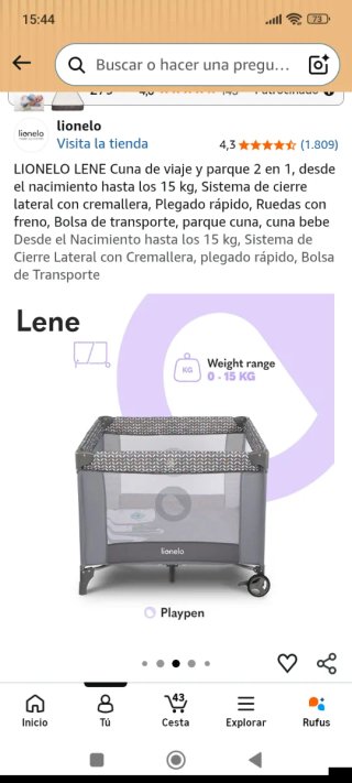 Parque infantil Lionelo Lene grande
