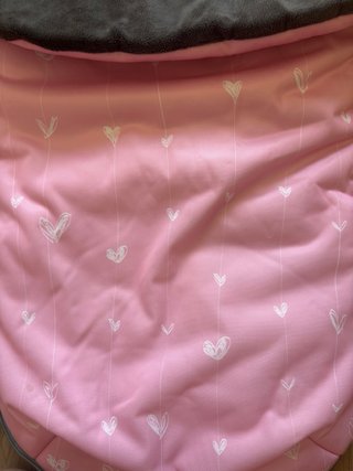 Saco para carrito bebé rosa con corazones