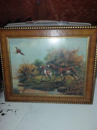 Cuadro Vintage Temática de Caza-Perros de Muestra