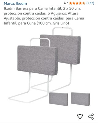 Ikodm Barrera Cama Infantil 2 x 50 cm