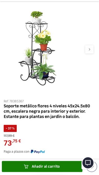 Estantería para plantas de hierro negro