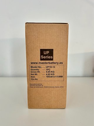 Batería Plomo AGM Upower 12V 18Ah