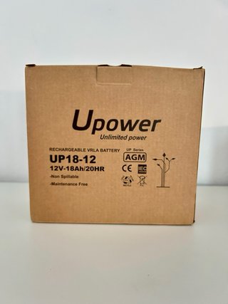 Batería Plomo AGM Upower 12V 18Ah