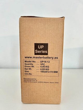 Batería Plomo AGM Upower 12V 18Ah